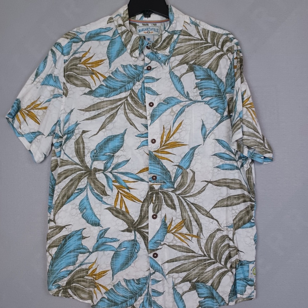 Margaritaville Hawaiian Shirt Mens XL  Tropical Paradise Rayon Button Down